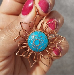 گردنبند سنگی دست بافت