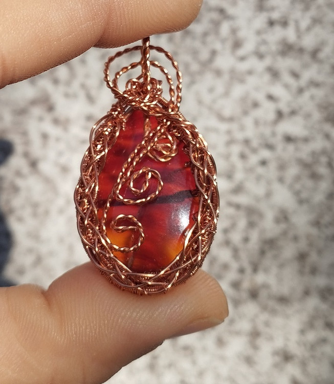 گردنبند زنانه سنگ عقیق سرخ
