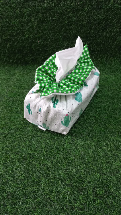 جا دستمالی رو میزی پارچه ای دورو | جا دستمال کاغذی پارچه ای